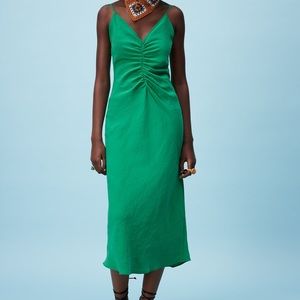 Zara green midi dress